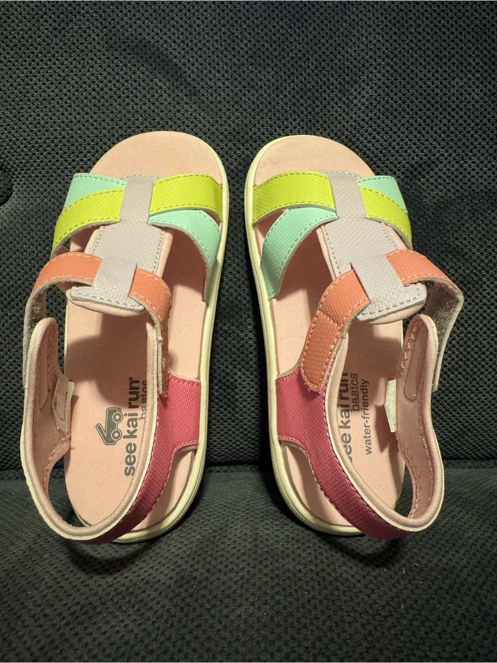 See Kai Run Colorblock Kids Sandals in Pink, Mint, Lime & Coral